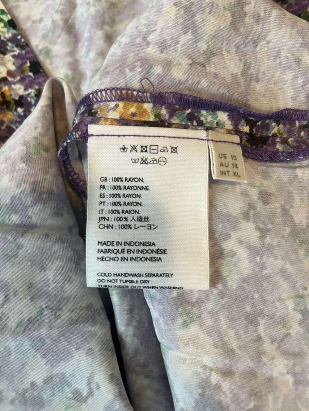 Faithfull the Brand Josephine Mini Floral Dress in Purple and Yellow - Picture 6 of 6